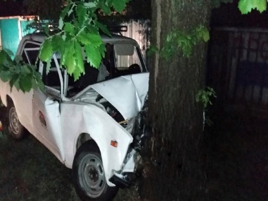 На Кубани двое человек пострадали и один погиб во врезавшемся в дерево авто