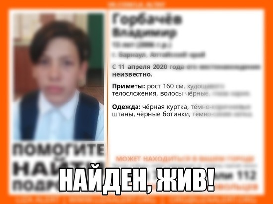 Волонтеры спустя месяц разыскали барнаульского мальчика