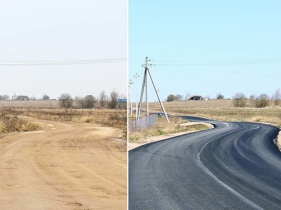 Участок дороги Подосье – Заровенье под Псковом отремонтировали на сэкономленные средства