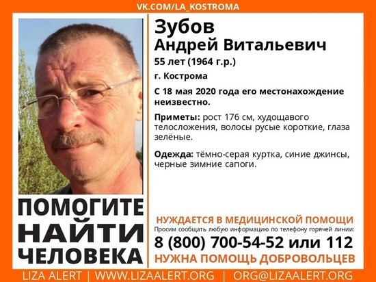 Костромские спасатели просят помочь найти человека