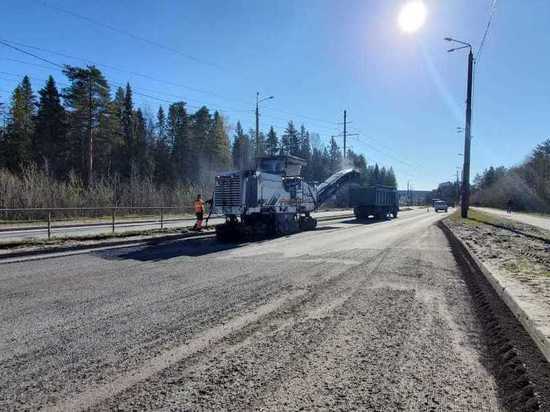 В разных районах Петрозаводска идет ремонт дорог