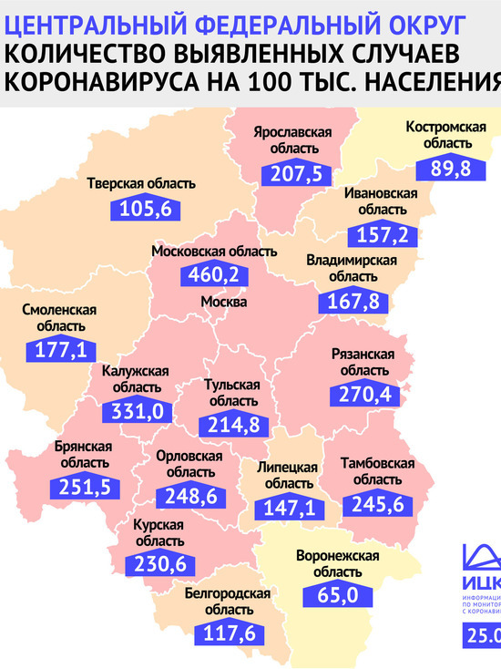 В Ивановской области  коронавирусом болеет 157 человек на 100 тыс. населения