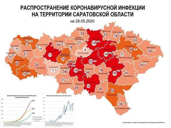Оперштаб опубликовал обновленную карту распространения коронавируса в Саратовской области