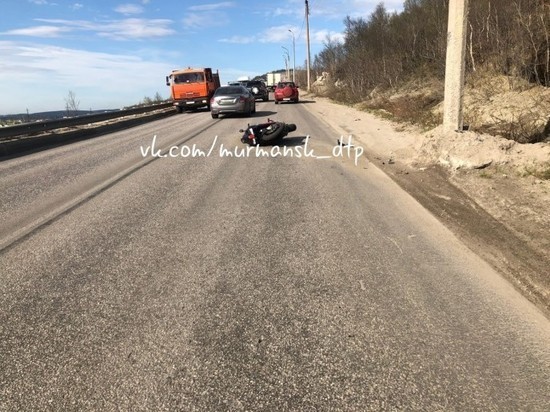 В Мурманске произошла авария с участием мотоциклиста