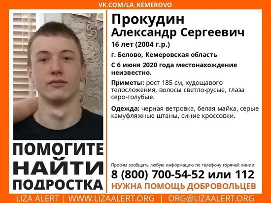 16-летний подросток пропал без вести в Кузбассе