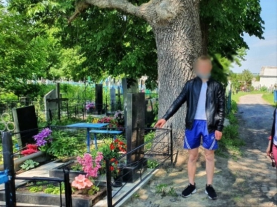 Юный белгородский вандал сломал памятник на кладбище