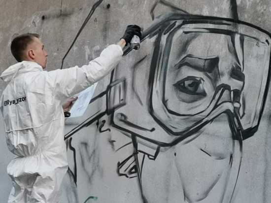 В Йошкар-Оле художник посвятил врачам граффити