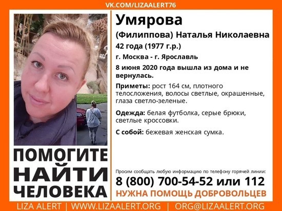 В центре Ярославля пропала сорокалетняя женщина
