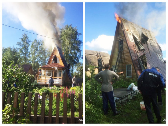 Под Новосибирском загоревшуюся дачу тушили «всем миром»