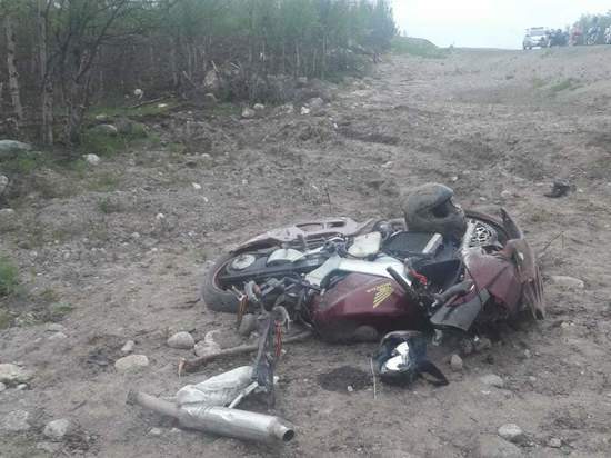 Мотоциклист съехал в кювет в Печенгском районе