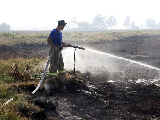 В Иркутском районе горит торфяное поле