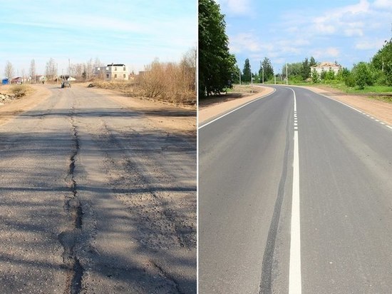 4 км дороги Псков - Большая Дуга –Строп  отремонтировали в Псковском районе