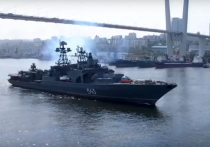 Минобороны России 10 июля обнародовало видео с фрегатом «Маршал Шапошников», который после модернизации вышел в Японское море на ходовые испытания