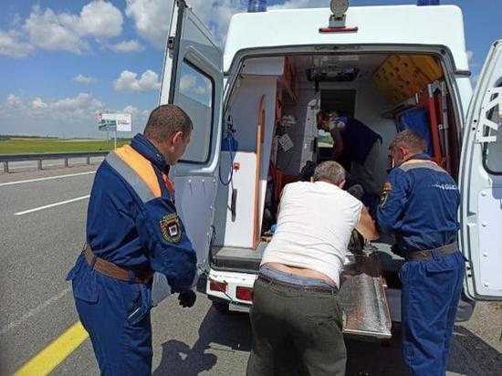 На трассе М-4 «Дон» перевернулся грузовик: водитель пострадал