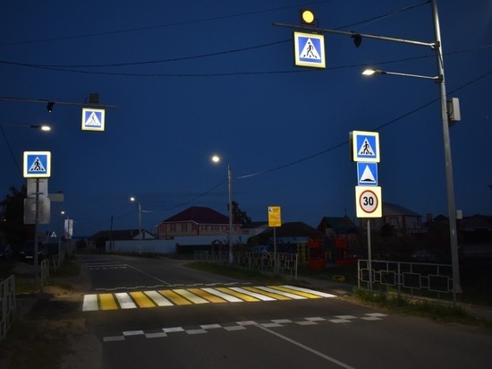 В Рязанской области появился первый проекционный пешеходный переход