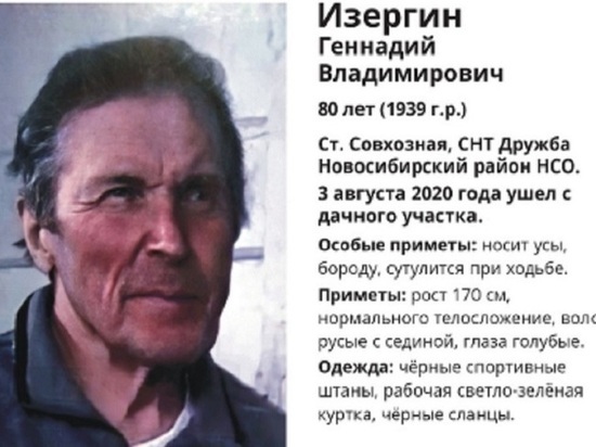 Под Новосибирском ищут без вести пропавшего дедушку в сланцах и куртке