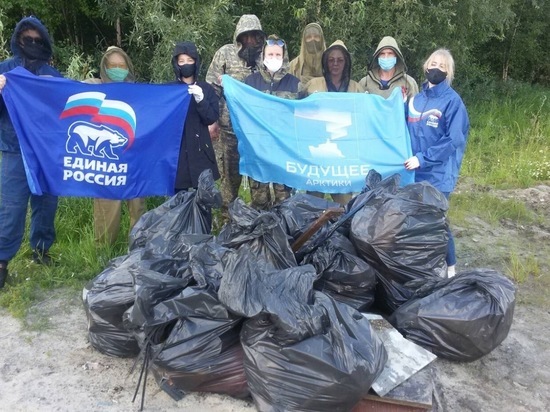 В Тарко-Сале волонтеры убрали несанкционированную свалку из леса