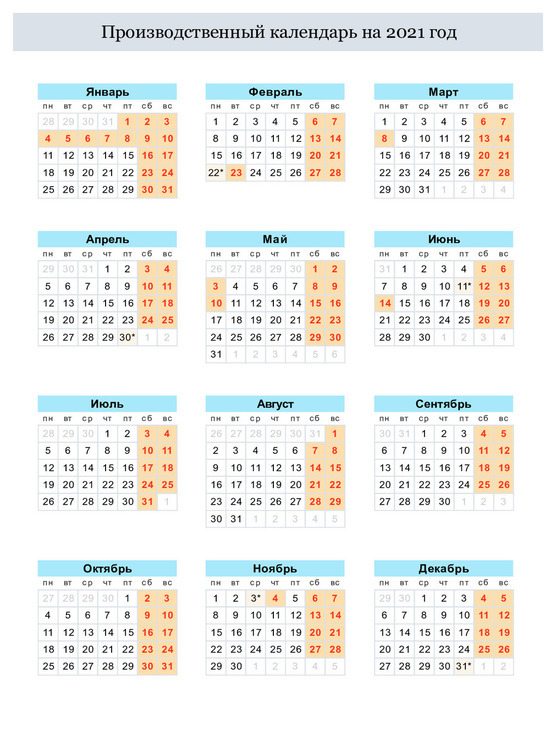 Project of the production calendar 2021: how Novosibirsk residents will ...