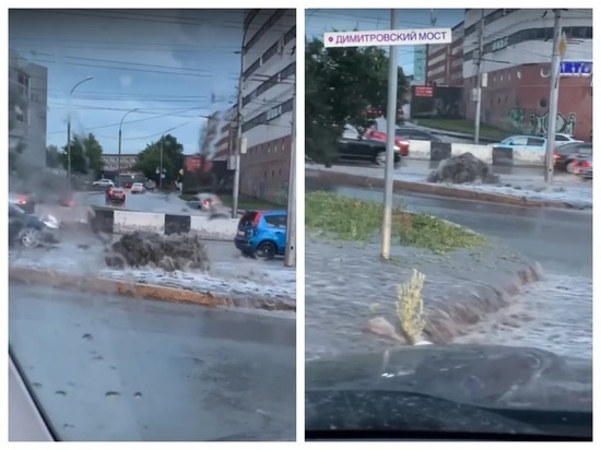 В Новосибирске переполненные ливневки заработали «в обратном режиме»