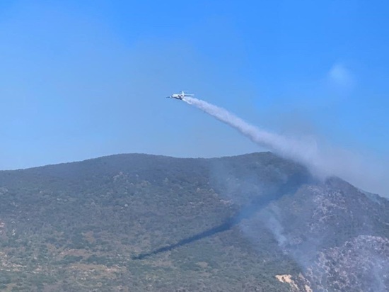 В Анапу на помощь пожарным прибыл ИЛ-76