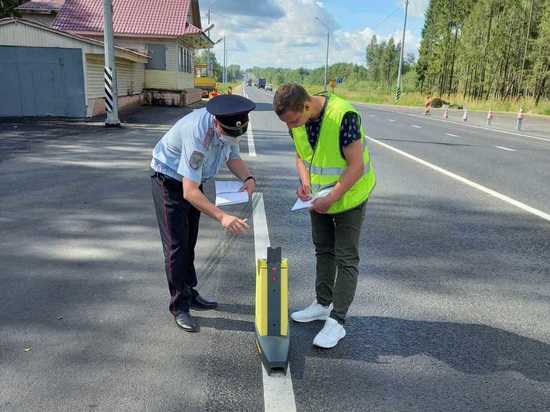 ГИБДД проверило состояние разметки на трассе «Золотое кольцо» в Костромской области