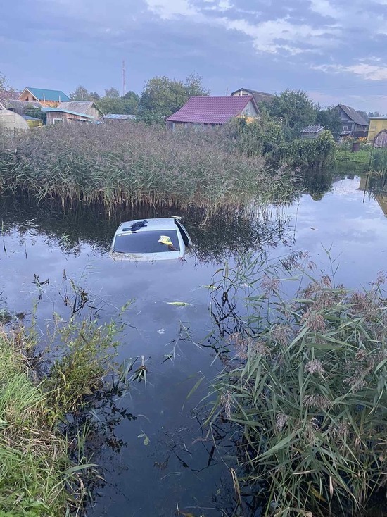 Женщина за рулем «Рено» перепутала педали и совершила заплыв в пруду под Тверью