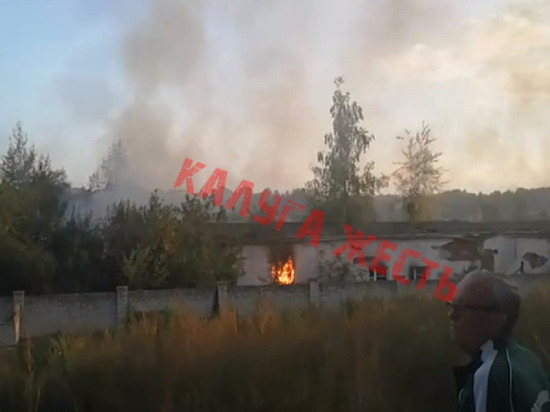 В Калуге на фанерной фабрике произошел пожар
