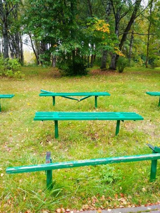 В Тверской области вандалы сломали скамейки возле памятника погибшим воинам