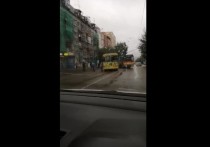 Затор из нескольких троллейбусов образовался на улице Бутина в районе здания налоговой инспекции в Чите