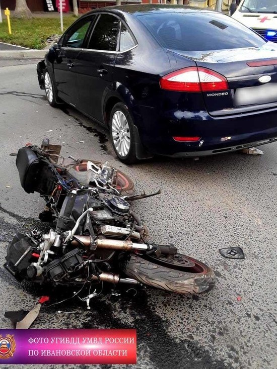 Очередное ДТП с участием мотоциклиста зафиксировали в Иванове