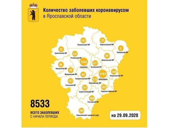 Ярославская область: 50 заболевших COVID-19