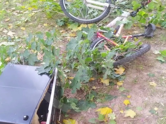 Москвич в бюстгальтере вылетел из окна верхом на велосипеде