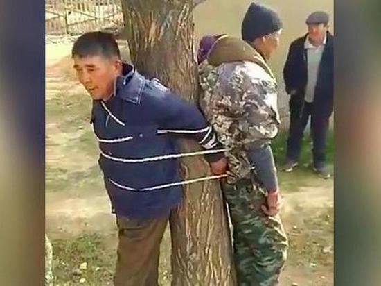 Жители киргизского села привязали к дереву чиновника и участкового