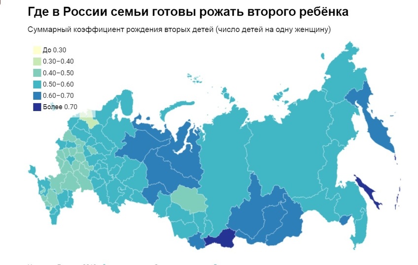 Рождаемость в россии карта