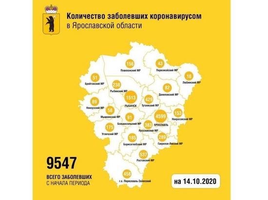 В Ярославской области еще 87 человек заболели COVID-19