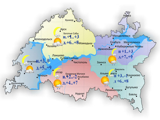 В Татарстане прогнозируют холодную и ветреную погоду