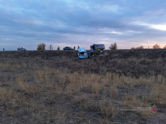 В Волгоградской области в перевернувшейся «Ладе» погиб водитель