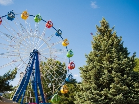 В Комсомольском саду Волгограда разбирают колесо обозрения