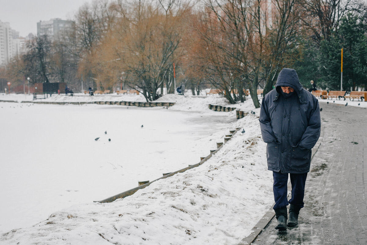 Наступление зимы в Москве.