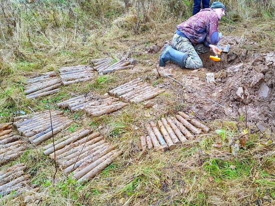 Сотрудники УФСБ и МЧС под смоленской Вязьмой обезвредили схрон боеприпасов
