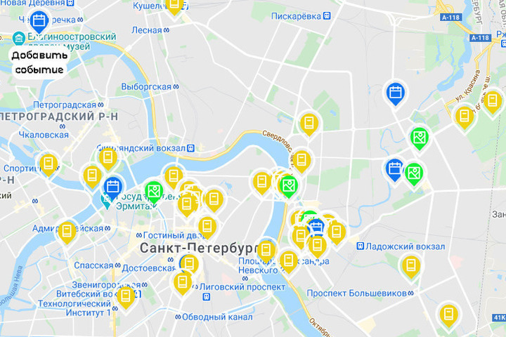 Карта романтических мест спб