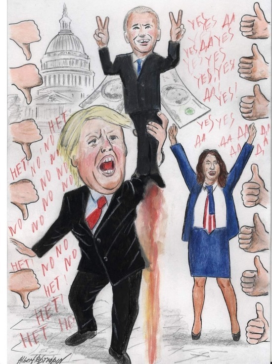 Челябинский художник написал картину о выборах президента в США