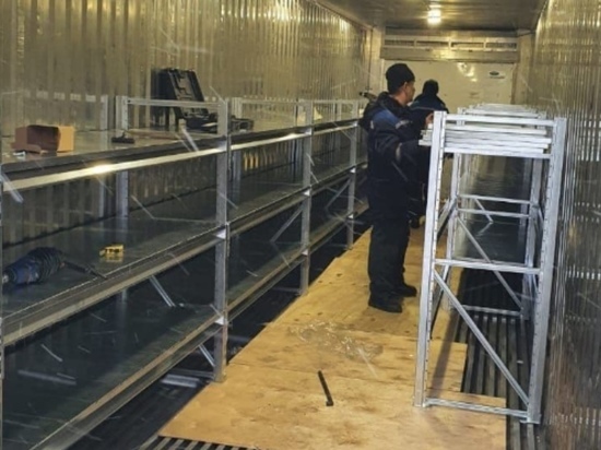 Возле барнаульского ковидного госпиталя установили дополнительный холодильник для трупов