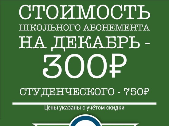 Школьный проездной в Пскове в декабре будет стоить всего 300 рублей