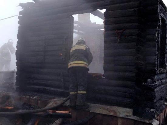 Пожарные ищут погибших на месте сгоревшего дома под Новосибирском