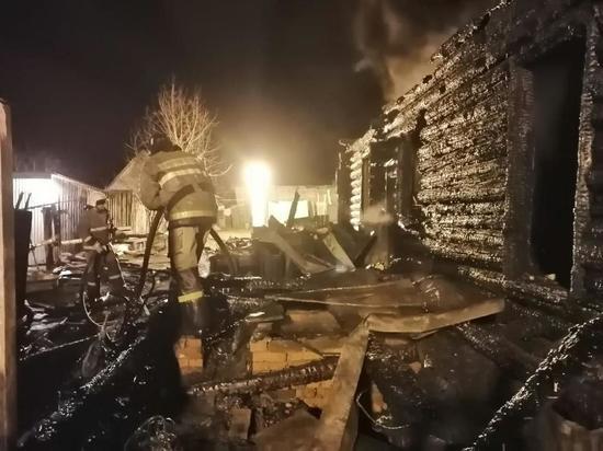 Появилось видео с места пожара с четырьмя погибшими в Рязанской области