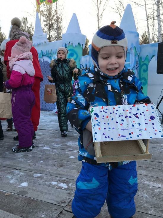 «Торт» и кормушки для птиц: южноуральцы отметили День Деда Мороза