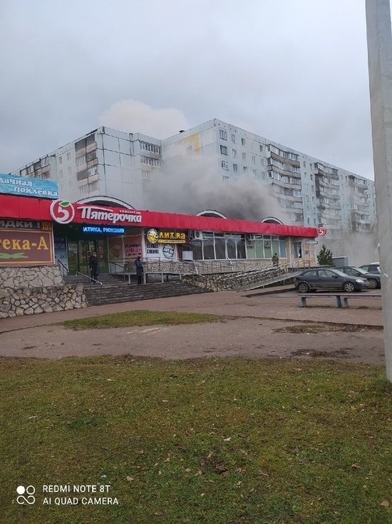 17 псковичей эвакуировали из-за пожара в магазине на Энтузиастов