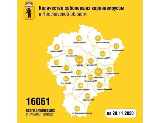 COVID-19 в Ярославской области: данные на 28 ноября