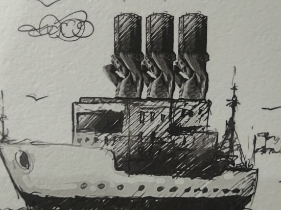 Карикатуры о человеке и пароходе представили на «Красине»